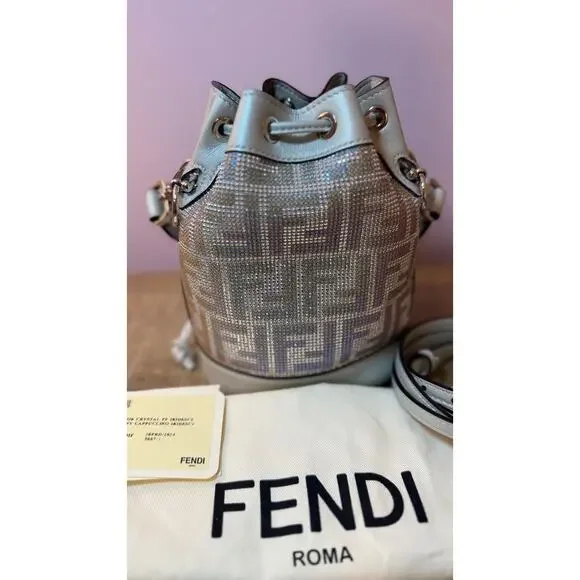 🩶SOLD🩶 Fendi Mon Tresor Iridescent Crystals Crossbody Bag - Picture 3 of 6